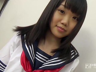 Asian honey, Natsuno Himawari is wearing will not hear of code of practice uniform while getting smashed and fellating perforate